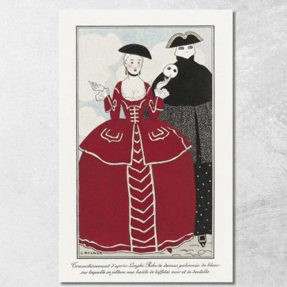 Costumi Parigini N. 56 George Barbier gbb26 quadro stampato su tela