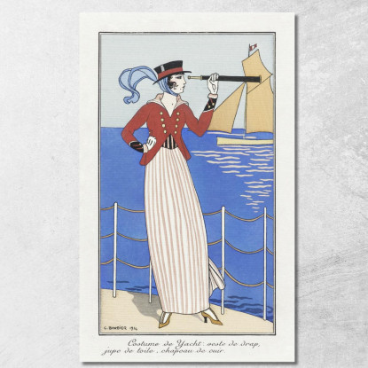 Costumi Parigini N.164 Costume Da Yacht Dal Journal Des Dames Et Des Modes George Barbier gbb31 quadro stampato su tela