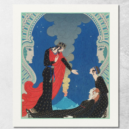 Empedocle E Pantea George Barbier gbb36 quadro stampato su tela