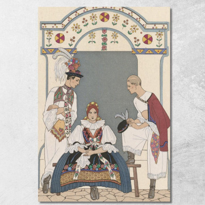 Tra Due Fuochi 2 George Barbier gbb38 quadro stampato su tela