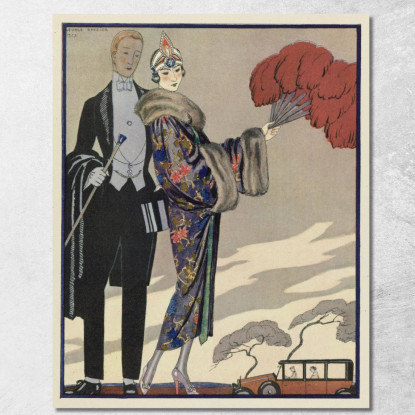 Abbigliamento Da Sera George Barbier gbb40 quadro stampato su tela