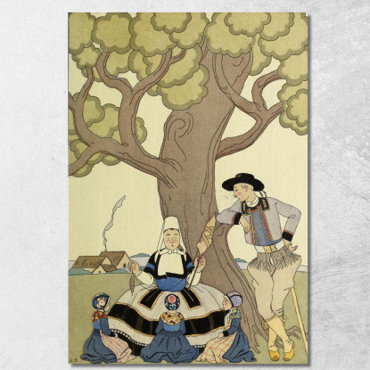 Falbalas E Fronzoli C'Era Una Volta George Barbier gbb45 quadro stampato su tela