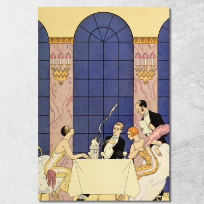 Falbalas E Fronzoli La Gourmandise George Barbier gbb47 quadro stampato su tela