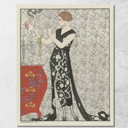 Abito Da Sera Birra Fumo George Barbier gbb57 quadro stampato su tela