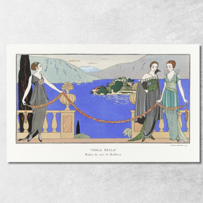 Abiti Da Sera Redfern Isola Bella George Barbier gbb63 quadro stampato su tela