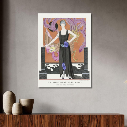 La Bella Signora Senza Pietà Abito Da Sera Di Worth George Barbier gbb72 quadro stampato su tela