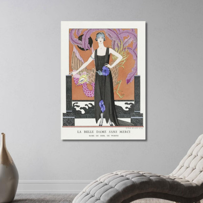 La Bella Signora Senza Pietà Abito Da Sera Di Worth George Barbier gbb72 quadro stampato su tela