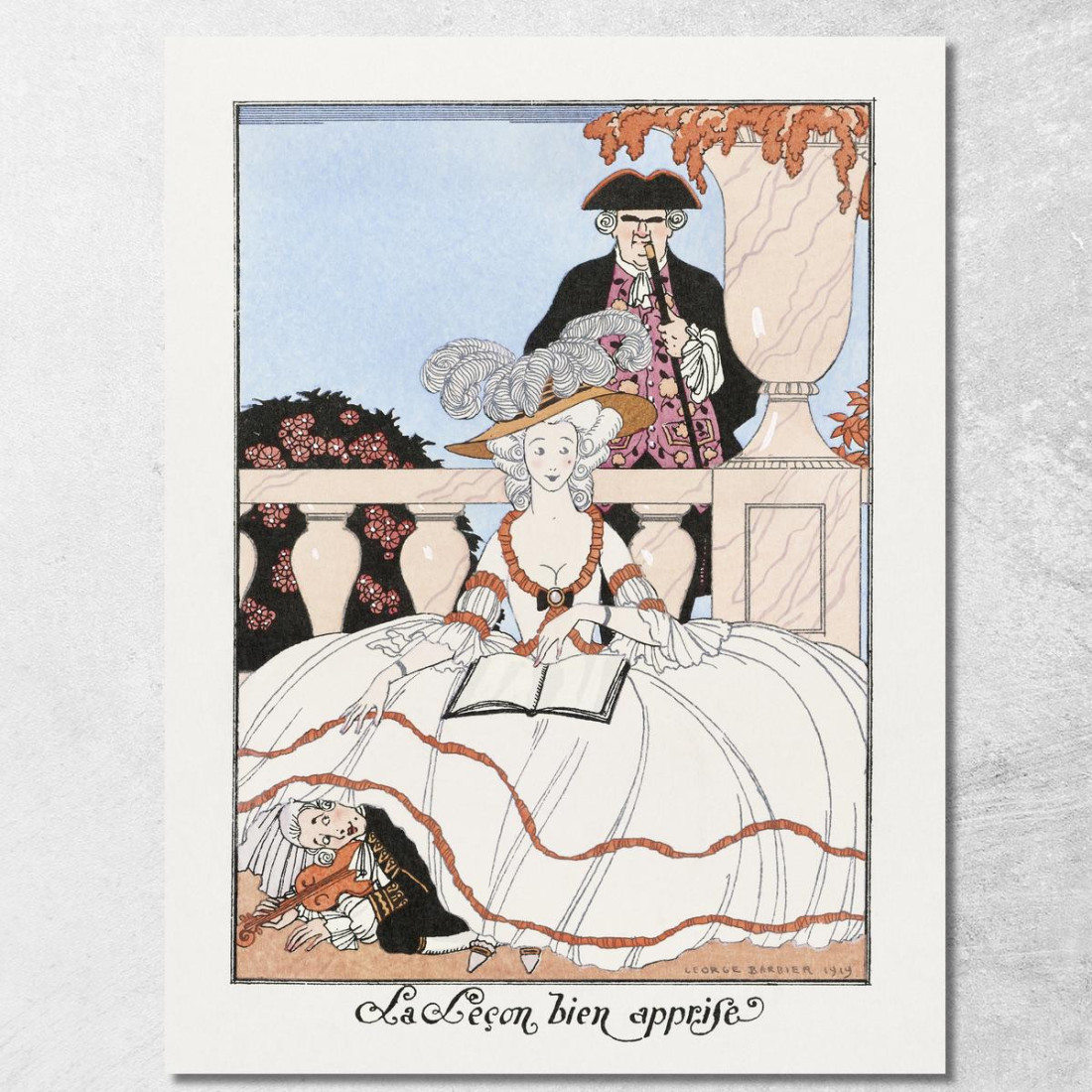 Lezione Ben Appresa George Barbier gbb81 quadro stampato su tela