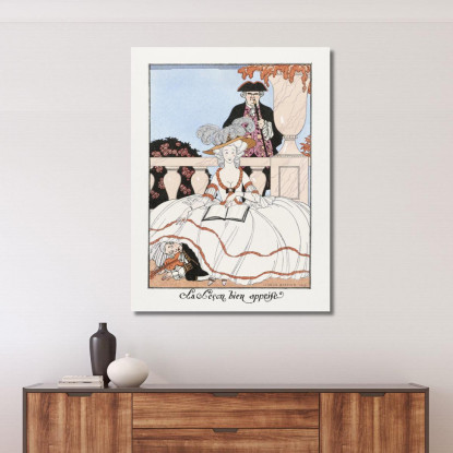 Lezione Ben Appresa George Barbier gbb81 quadro stampato su tela