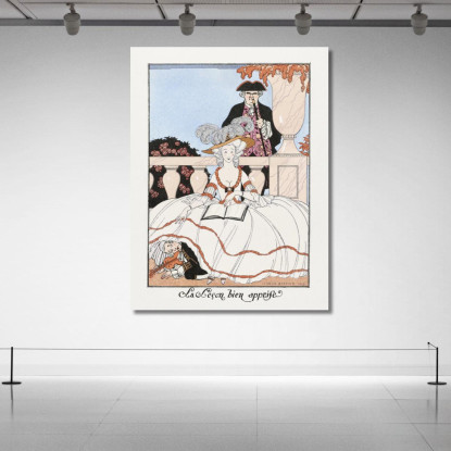 Lezione Ben Appresa George Barbier gbb81 quadro stampato su tela