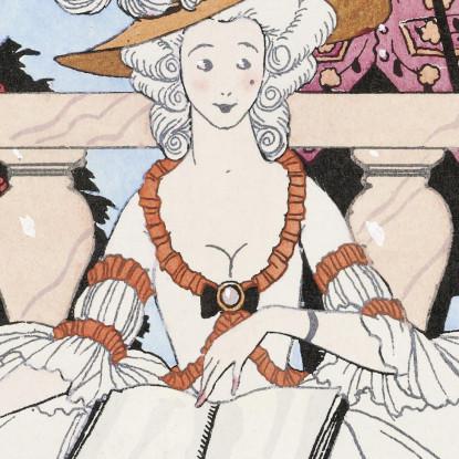Lezione Ben Appresa George Barbier gbb81 quadro stampato su tela