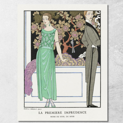 La Prima Imprudenza Dell'Abito Da Sera Di Beer George Barbier gbb84 quadro stampato su tela