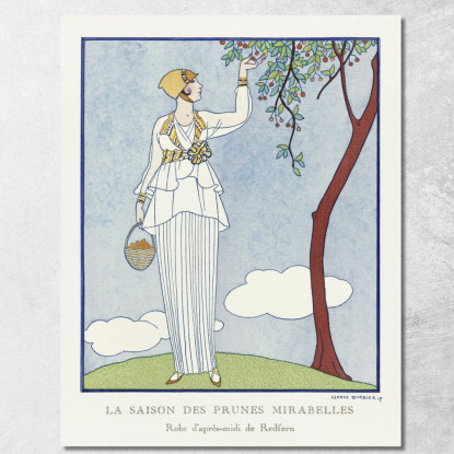 Abito Da Pomeriggio Mirabelle Plum Season Redfern George Barbier gbb87 quadro stampato su tela