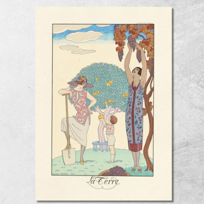 La Terra Terra George Barbier gbb88 quadro stampato su tela