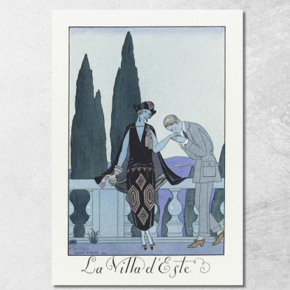 La Villa D'Este Francia Xx Secolo George Barbier gbb91 quadro stampato su tela