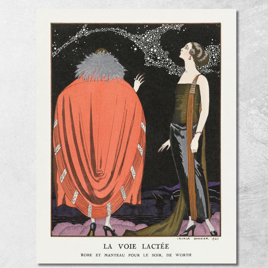 Abito Da Sera E Cappotto Della Via Lattea Di Worth George Barbier gbb92 quadro stampato su tela