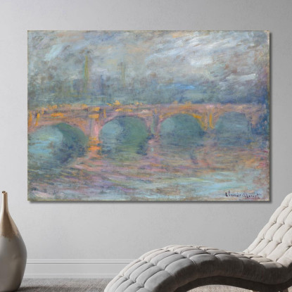 Waterloo Bridge Londra Al Tramonto Claude Monet mnt370 quadro stampato su tela