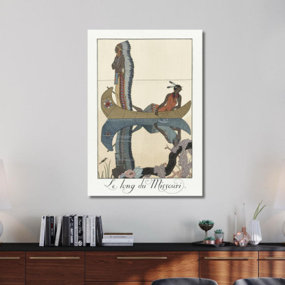 Lungo Il Missouri George Barbier gbb94 quadro stampato su tela