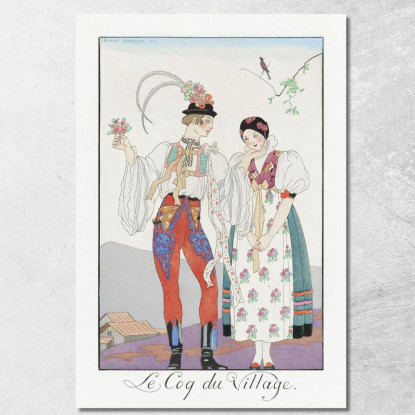 Il Gallo Del Villaggio George Barbier gbb97 quadro stampato su tela