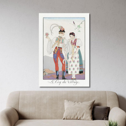 Il Gallo Del Villaggio George Barbier gbb97 quadro stampato su tela