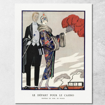 Partenza Per Il Casinò Evening Coat Of Worth George Barbier gbb100 quadro stampato su tela
