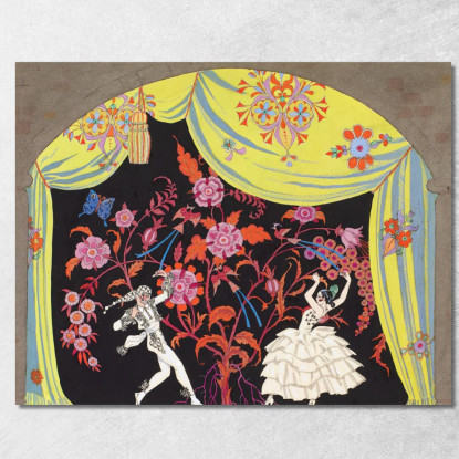 Il Flamenco George Barbier gbb102 quadro stampato su tela