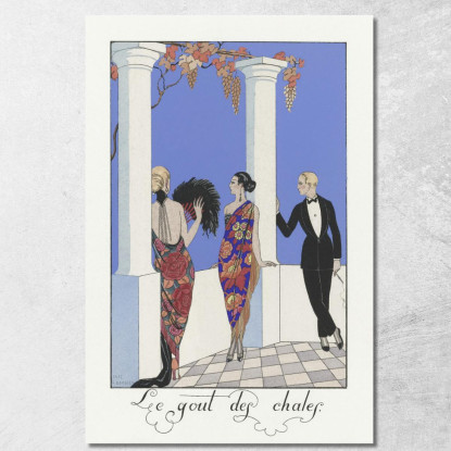 Il Gusto Degli Scialli Francia Xx Secolo George Barbier gbb103 quadro stampato su tela