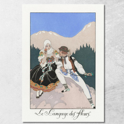 Il Linguaggio Dei Fiori George Barbier gbb110 quadro stampato su tela