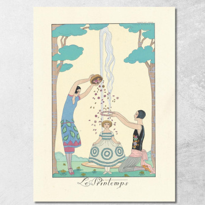 Primavera Primavera George Barbier gbb114 quadro stampato su tela