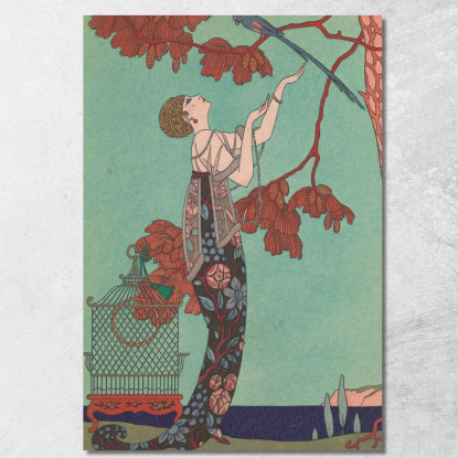 L'Uccello Volubile George Barbier gbb133 quadro stampato su tela
