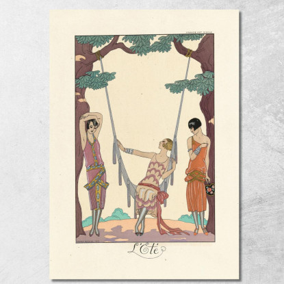 Estate Estate George Barbier gbb134 quadro stampato su tela