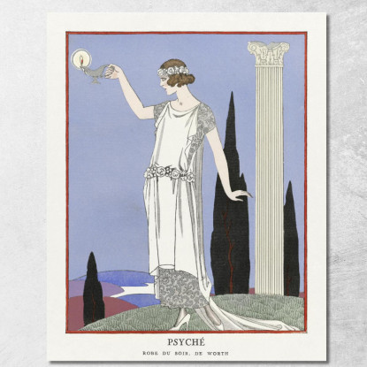 Abito Da Sera Psiche Di Worth Dalla Gazette Du Bon Ton N. 9 Pl. 68 George Barbier gbb144 quadro stampato su tela