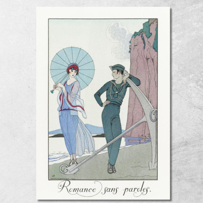 Romanzo Senza Parole George Barbier gbb148 quadro stampato su tela