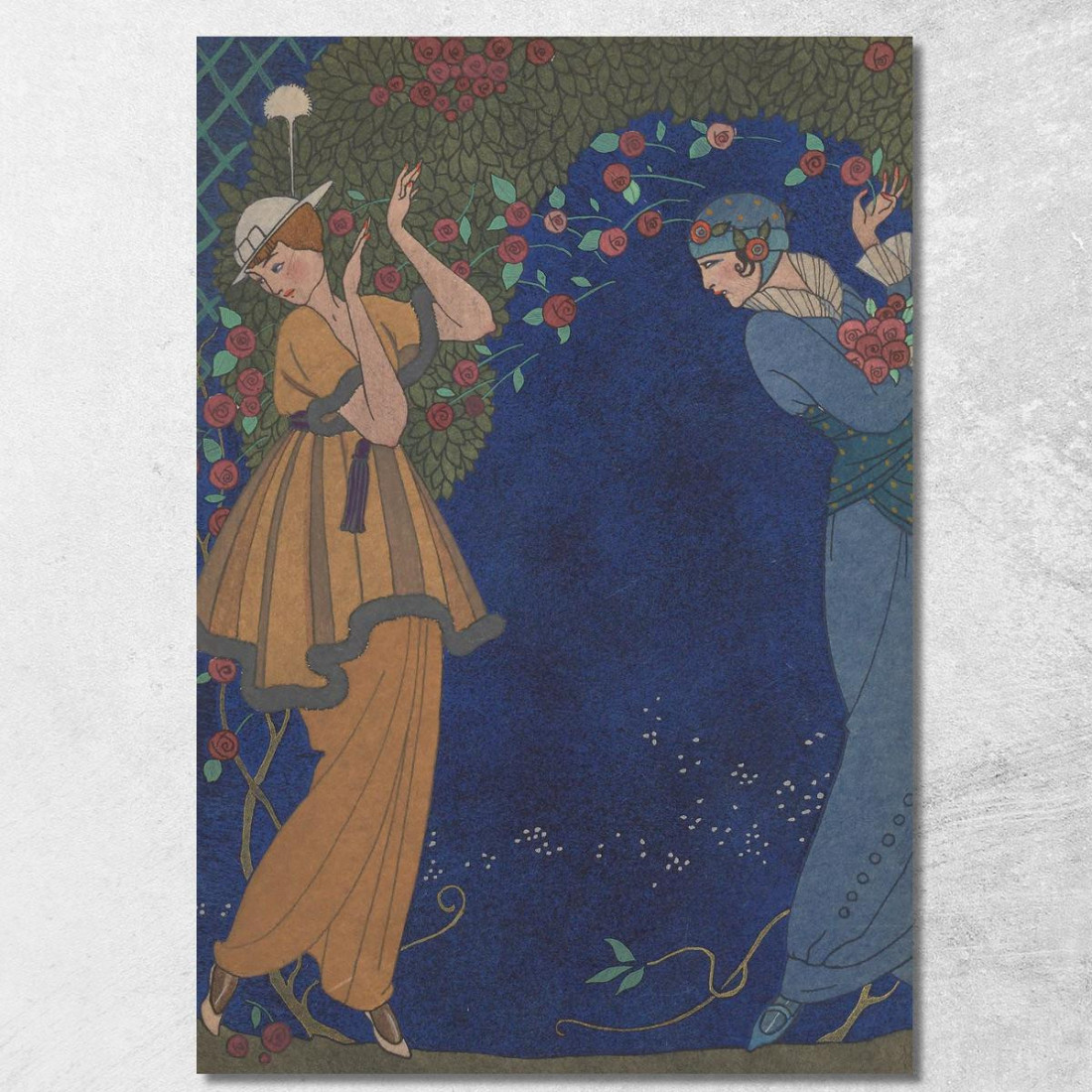 Rose Nella Notte George Barbier gbb150 quadro stampato su tela