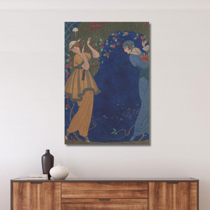 Rose Nella Notte George Barbier gbb150 quadro stampato su tela