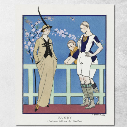 Abito Sartoriale Rugby Redfern Della Gazette Du Bon Ton N. 4 Pl. 39 George Barbier gbb151 quadro stampato su tela