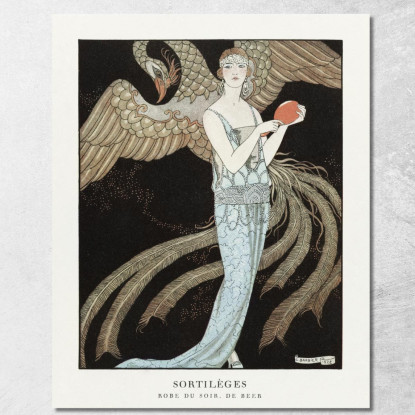 Sortilèges Abito Da Sera De Beer George Barbier gbb154 quadro stampato su tela