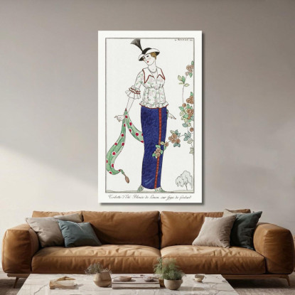 Costumes Parisiens No. 3 Toilette D Ete Toilette D Ete Blouson De Linon Sur Jupe De Foulard George Barbier tableau impression su