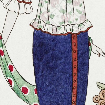 Costumes Parisiens No. 3 Toilette D Ete Toilette D Ete Blouson De Linon Sur Jupe De Foulard George Barbier tableau impression su