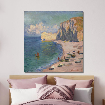 Étretat La Spiaggia E La Falaise D'Amont Claude Monet mnt379 quadro stampato su tela