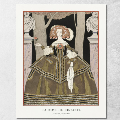 La Rosa Del Traje De Infanta De Valor De La Gazette Du Bon Ton. Arte- Modos Y Frivolitas No. 8 George Barbier cuadro en lienzo