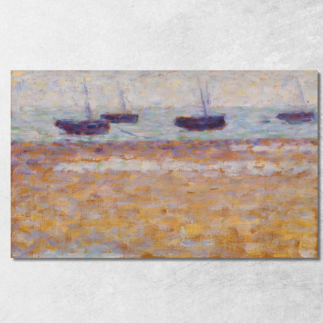 Quattro Barche A Grandcamp Georges Seurat gsr19 quadro stampato su tela