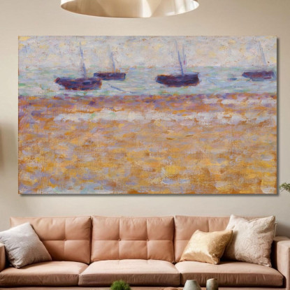 Quattro Barche A Grandcamp Georges Seurat gsr19 quadro stampato su tela