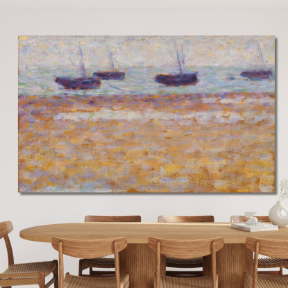 Quattro Barche A Grandcamp Georges Seurat gsr19 quadro stampato su tela