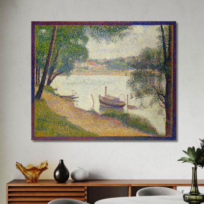 Tempo Grigio Grande Jatte Georges Seurat gsr29 quadro stampato su tela