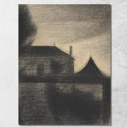Casa Al Crepuscolo La Cité Georges Seurat gsr36 quadro stampato su tela