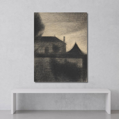 Casa Al Crepuscolo La Cité Georges Seurat gsr36 quadro stampato su tela