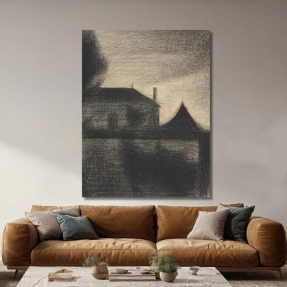 Casa Al Crepuscolo La Cité Georges Seurat gsr36 quadro stampato su tela