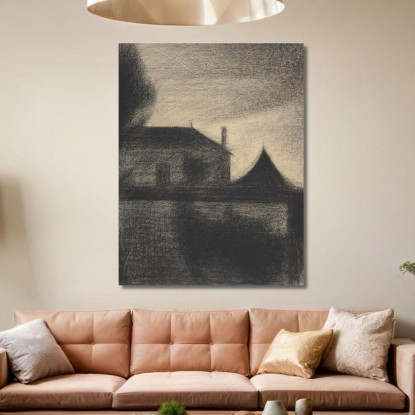 Casa Al Crepuscolo La Cité Georges Seurat gsr36 quadro stampato su tela