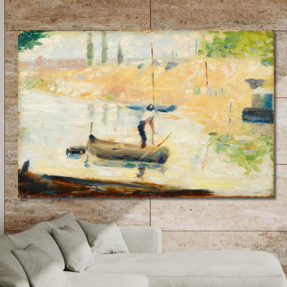 Uomo In Barca Georges Seurat gsr45 quadro stampato su tela